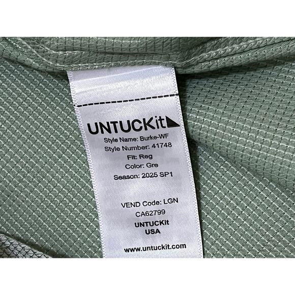 Untuckit Men’s Green Button Down Size Medium - Picture 5 of 7